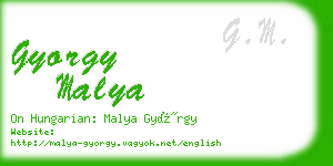 gyorgy malya business card